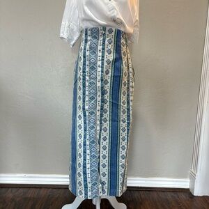 ❤️ Vintage KAYO of California Wrap Skirt – Southwest/Woven Stripe – Blue & Green